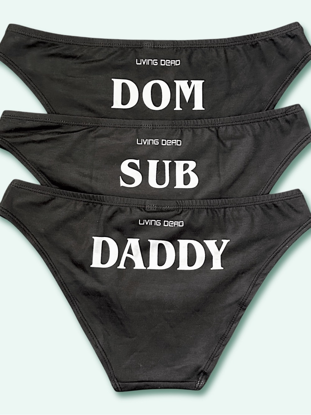 Living Dead Clothing Black Graphic Bikini Brief Panty Bundle Set S Dom Sub Daddy